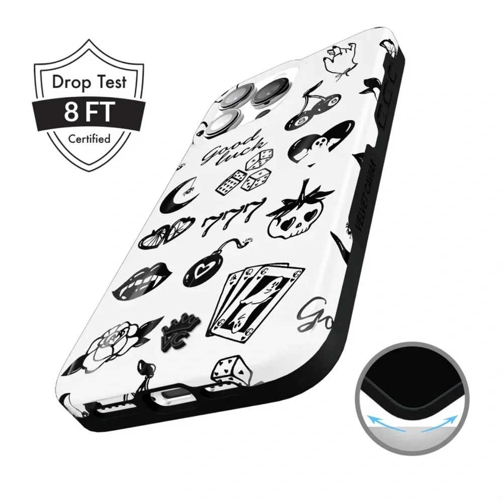 NWOT Velvet Caviar Good Luck iPhone 16 Pro Max Case & Grip Ring Tattoo Art New - Picture 6 of 11